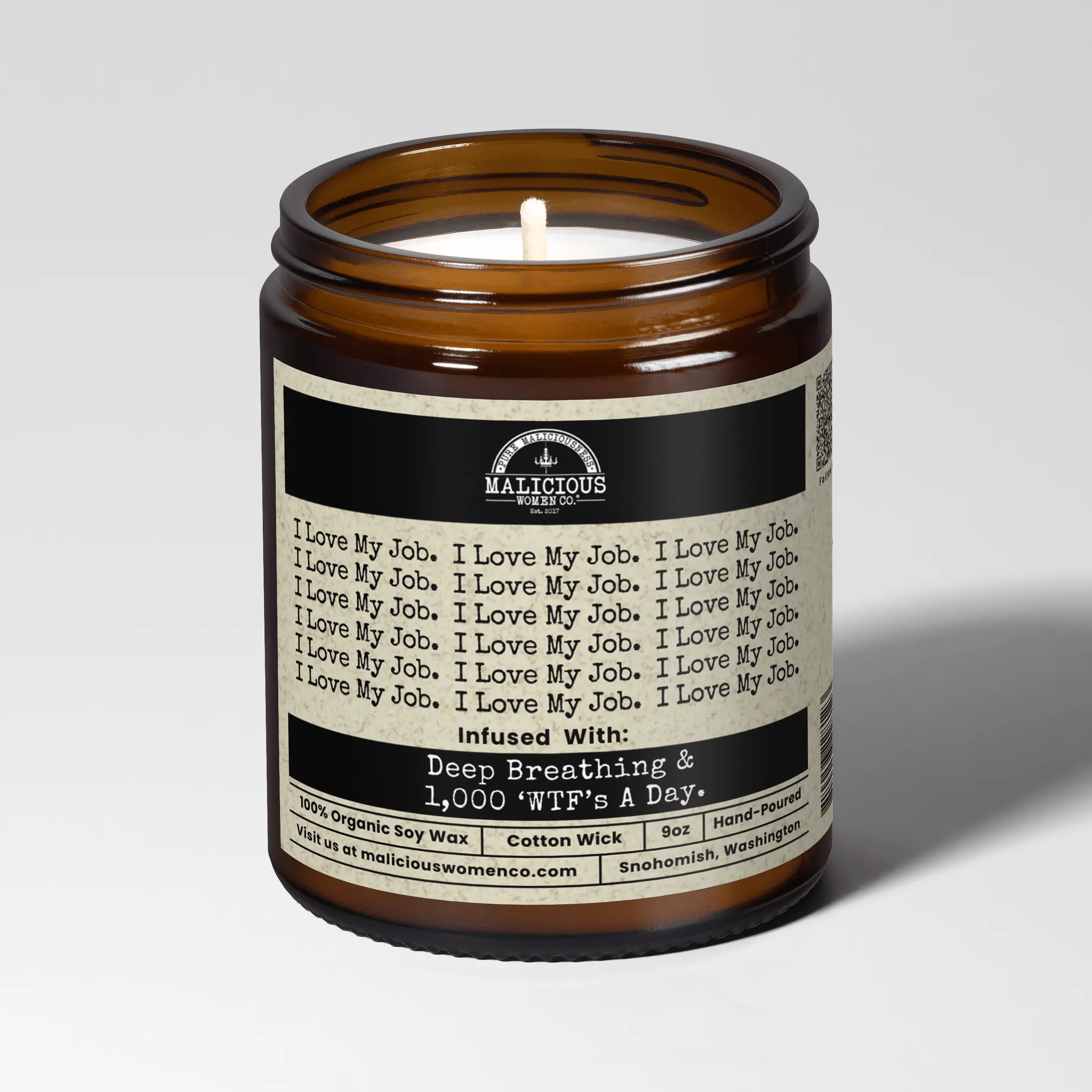 I Love My Job 9oz Work Candle Malicious Women Co