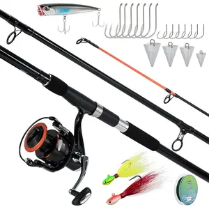 Surf Fishing Rod and Reel Combo, Saltwater Fishing Combo, 12ft Surf Rod 8000/9000 Spinning Reel 9+1 BB, Offshore Gear Kit Pole Equipment Set