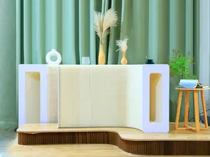 Foldable Paper Art Display Stand with Shelves, for Exhibition,Cosmetics, Sample, Bags, Shoes, Commercial Use