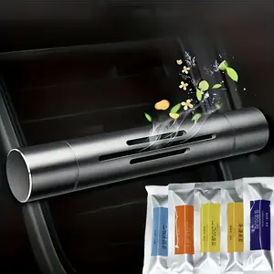 Long Lasting Car Diffuser Alloy Vent Clip - 5 Refill Sticks, Adjustable Fragrance, Unisex Odor Eliminator for Vehicle｜car interior accessories｜automotive interior parts｜car vent clip（vent clip air freshener）car solid air freshener｜natural essential oils