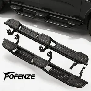 POFENZE-NADIA Bolt-On Nerf Bars Side Steps - 2-Stair Design, Auto Kick Plates, Rock Sliders, Easy Install for 2019-2026 Ford Ranger Super Crew (4 Door) - Boosts Accessibility & Safety
