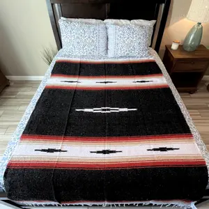 Black Baja Multi Diamond Yoga Blanket Black Baja Multi Diamond Yoga Blanket