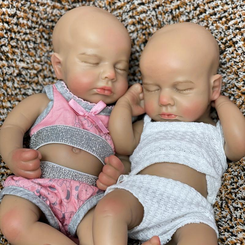 13inch/33cm Adorable Dark Skin Reborn Silicone Doll Loulou Girl&Boy Handmade Painted Lifelike Detailed Skin Full Body Soft Solid Silicone Newborn Baby Dolls With Cute Suits Perfect Gifts For Family