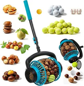 Acorn Picker Upper Roller - Sweetgum Ball Picker Upper Two Ways Operated Release,Directly Garden Weasel Nut Gatherer, Easy Pick for Walnuts,Hickory,Magnolia Seeds,Pecan,Pinecone,Golf Balls