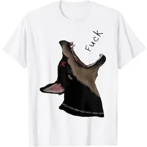 Doberman Dog Fuck Howling Yelling Art T-Shirt