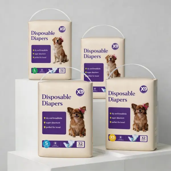 X9 Disposable Female Dog Diapers (32 Counts), Leak-Proof Pee Guard, Absorbs Well Breathable Diapers for Heat Cycle Incontinence, Potty Training Nappies, Disposable Diapers, Super Absorbent