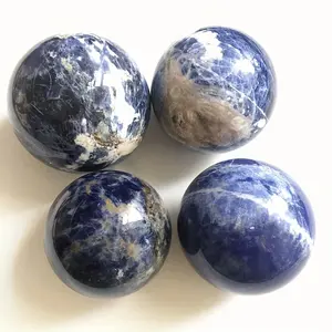 New Unique Sodalite Rock Crystal Sphere - Decorative Crystal Ball for Home, Office and Meditation - Natural, Handcrafted, High-Quality, Spiritual, Calming, and Aesthetic Home Decoratio