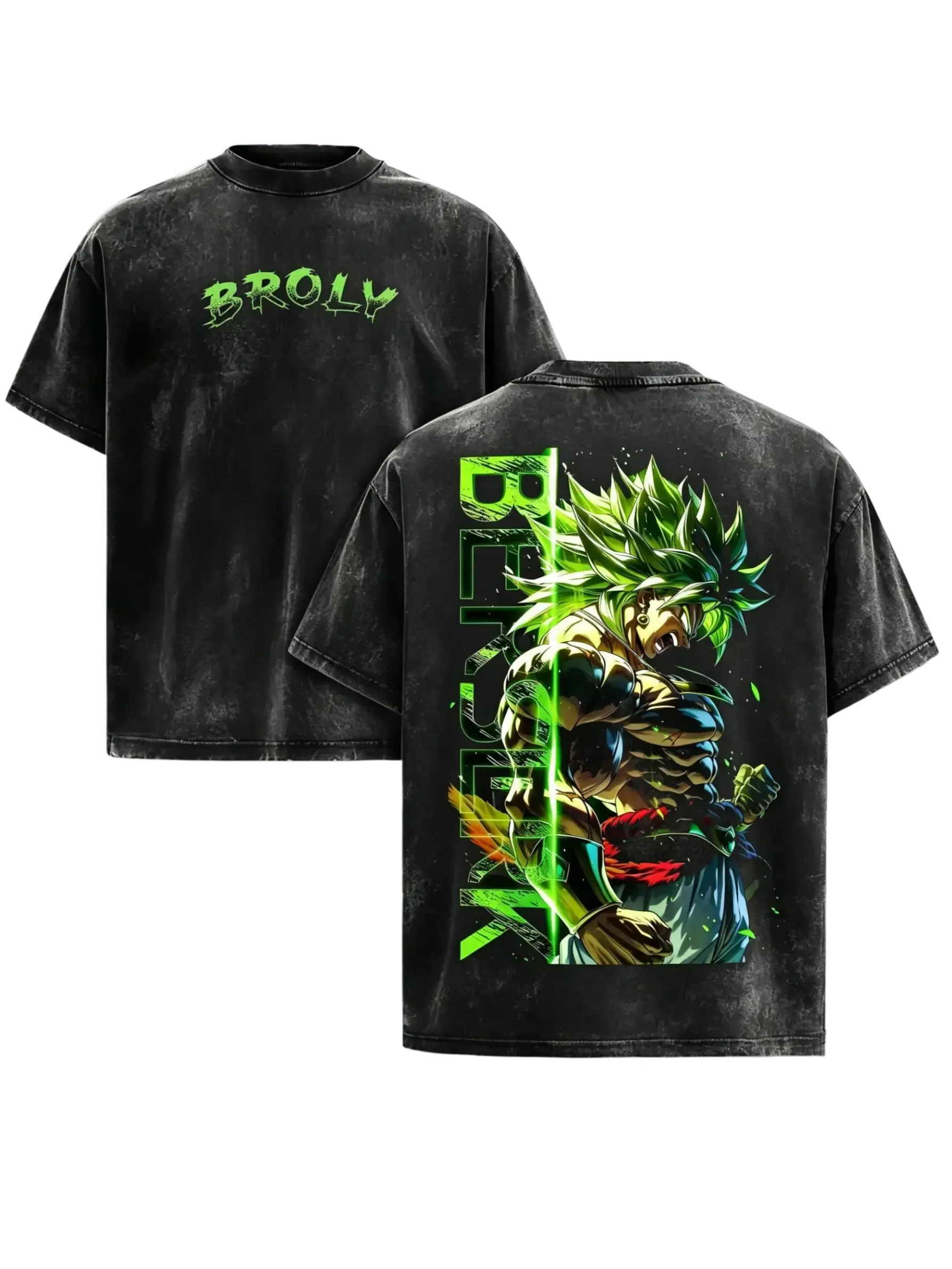 Broly Legendary Saiyan Vintage Washed Tee | Retro DBZ DBS Anime Streetwear Hoodie | Oversized Graphic T-Shirt for Men Gym Pump Cover | Unchained Rage Savage Energy Top