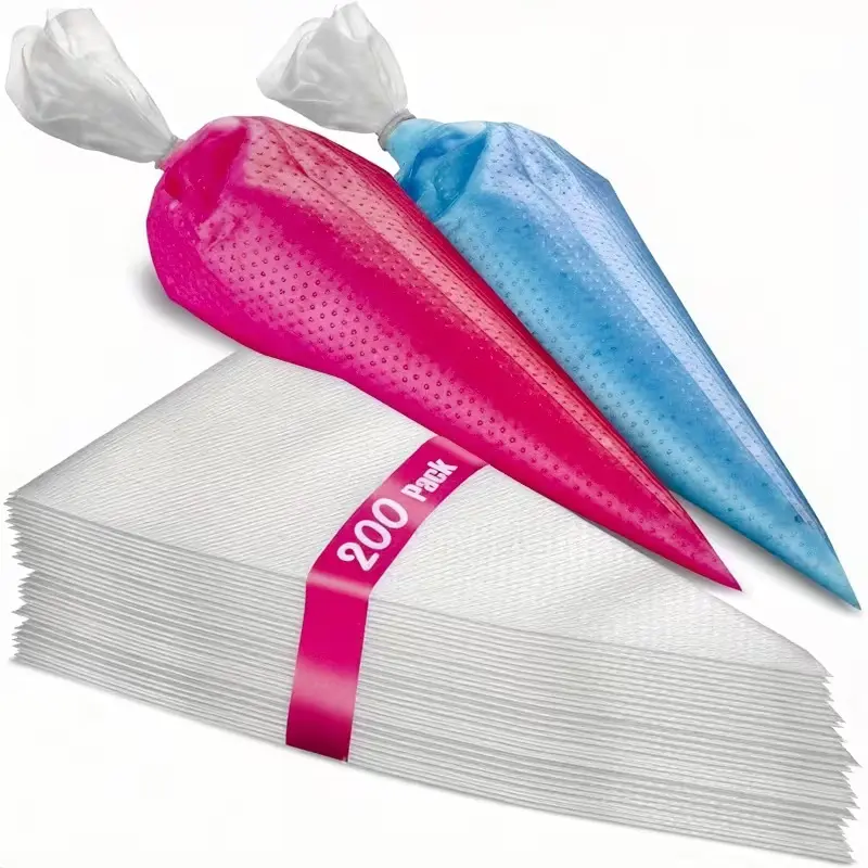 100/200pcs Anti-Burst Piping Bags - 12 Inch, Pastry Bags, Icing Piping Bags, Tipless Piping Bags, Icing Bags, Frosting Bags, Piping Bags, Cookie Decorating Supplies