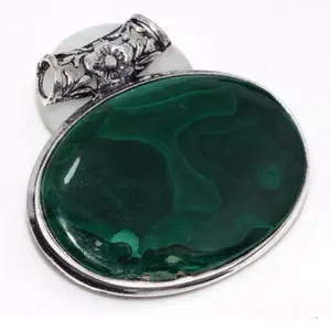 Handmade Malachite Pendant On Sterling Silver