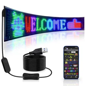 App-Controlled LED car sign Matrix Panel DIY Pixel Soft Display, LED Eyes Screen & Night Light for Windshield for Store, Car, Bar, Hotel ojos