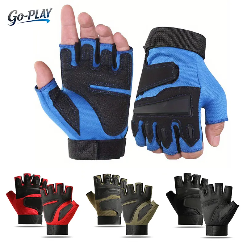 1 Pair Cycling Gloves for Men & Women, Half Finger Workout Gloves with Anti-Slip Grip Padding, Breathable Lightweight Sports Gloves for Gym Fitness, Weightlifting, Mountain Bike Riding, Cycling, Outdoor Training & Hiking