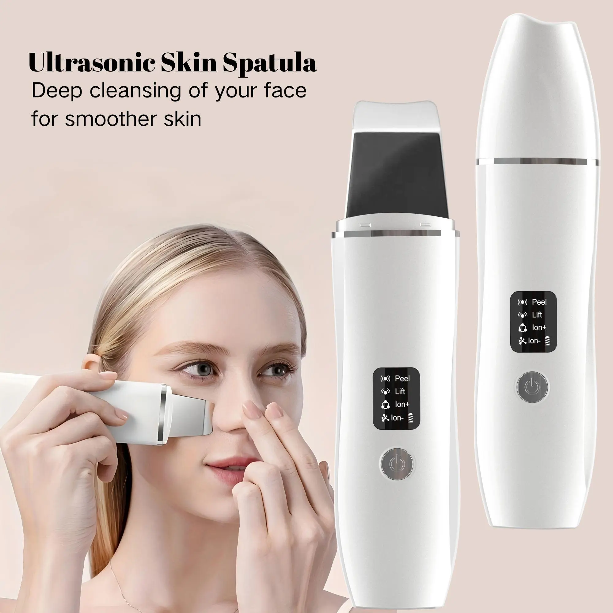 Ultrasonic Beauty Scraper, Electric Face Cleanser, Blackhead Remover, Pore Cleaner, Exfoliating Tool for Salon & Home Use, Perfect Gift