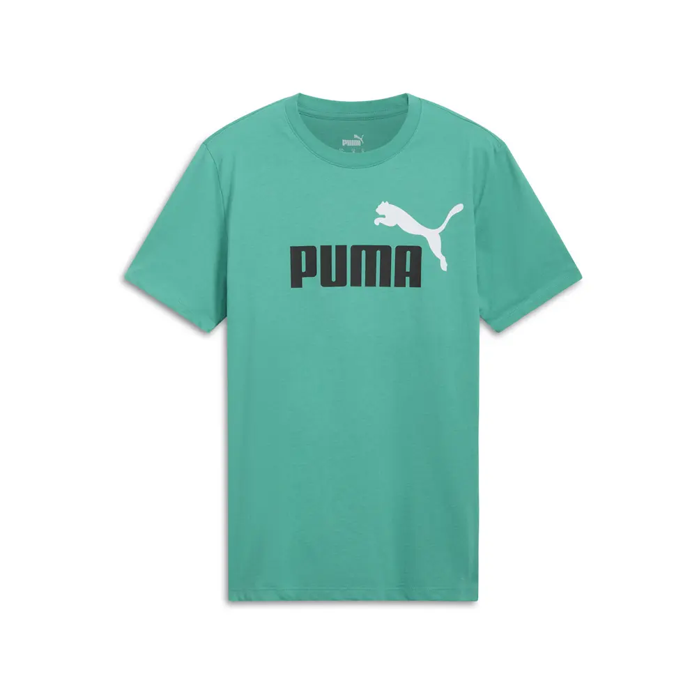 PUMA Mens Essentials 2 Col Logo Crew Neck Short Sleeve Casual Tops Casual - Green