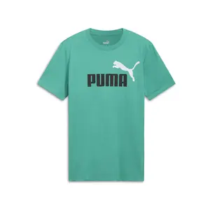 PUMA Mens Essentials 2 Col Logo Crew Neck Short Sleeve Casual Tops Casual - Green
