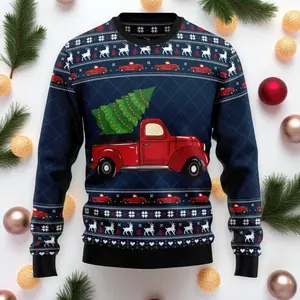 Vintage red truck ugly Christmas sweater, Christmas sweater, sweater for you and your family Menswear Shirt