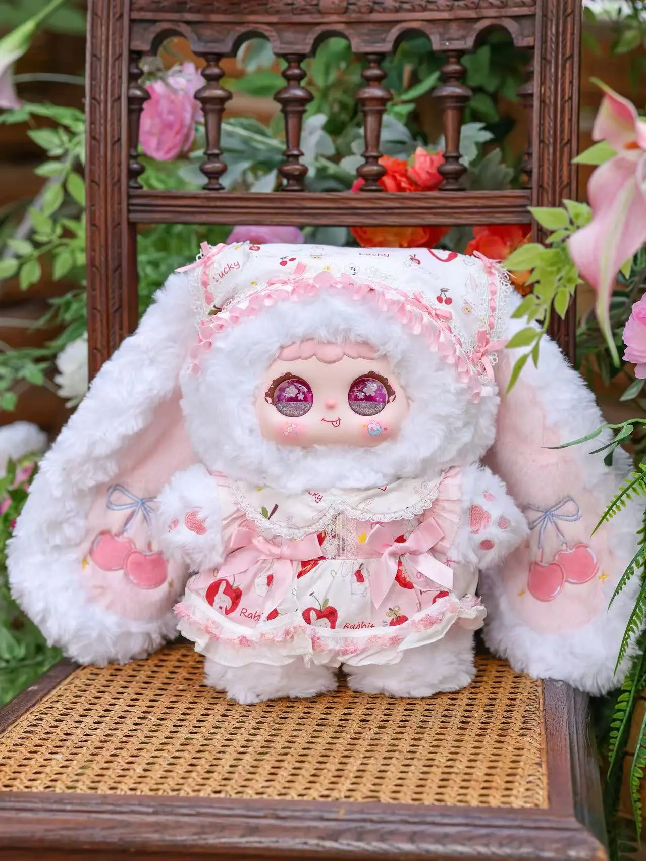 CN-Jiimo-''Flower lsle Letters‘’Series Mystery Boxes Bag Pendant Bunny Plush Dolls Soft Collectibles