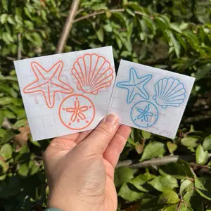 Seashell Decal - Waterproof Permanent Vinyl Decal for Smooth Surfaces Available in Various Sizes and Colors with Application Instructions