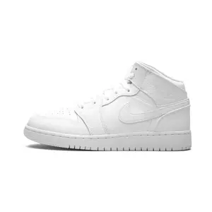 Air Jordan 1 Mid GS "Triple White" 554725 130