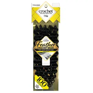 Zury Sis Hollywood Feather Crochet Braid - DEEP 12" - 100% Remy Human Hair