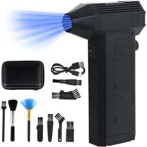 Compressed Air Duster Electric Duster- 130000RPM Super Power Electric Cleaner Kit with Adjustable, Mini Rechargeable Cordless Jet Dry Blower Air Blower for Keyboard, PC, Car Cleaning, Gifts for Men