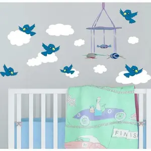 Bird & Cloud Wall Decals -Kids Wall Stickers