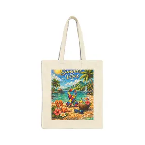 Summer Vibes Beach Scene Tote