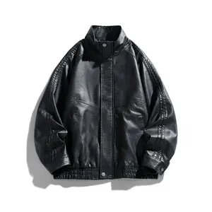 High-Quality Unisex Fashion PU Leather Jacket Coats, Windproof Waterproof Warm Racing Style, Streetwear Patchwork Design, Perfect Gift Idea