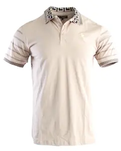 Polo Men's Shirts Khaki Solid Lightweight Menswear Top Fabric Tropical Biker Chainsaw Loose Casual Beige Plain Shortsleeve