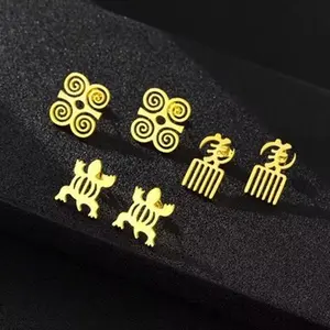 AA Essentials Ancient Cultural Symbol Stud Trendy Earrings for Men and Women with Unique Design Elements