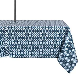 Design Imports 60" x 120" IKAT Outdoor Tablecloth with Zipper