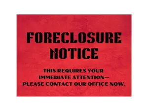 Foreclosure Notice Prank Postcard - Sent Anonymously To Your Victim