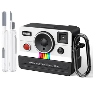 VISOOM Compatible with AirPods Pro 3 Case 2025 Silicone Cover Retro Camera Design Shock Resistant Full Protection Carabiner Cleaning Kit Included