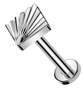 Score Square Titanium Threadless Labret