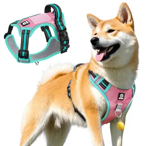 Anti-pull dog harness, soft padded work vest, reflective design, adjustable, easy to put on and take off. Ideal for walks and training, suitable for small, medium and large dogs.