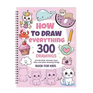 300 cute cat themed picture books, drawing anything from cute animals, food, gifts, etc., step by step simple drawing, perfect Christmas gift for painting enthusiasts