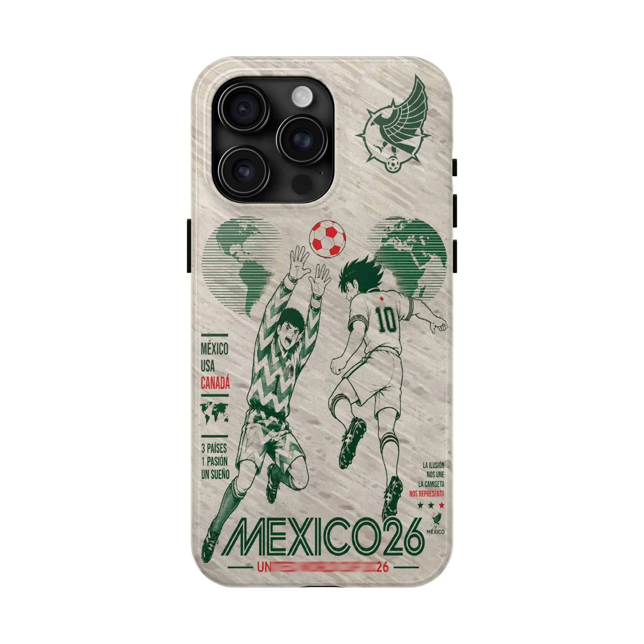 Mexico Tour 2026 Anime Phone Case, Retro Futbol Graphic Phone Cover, Captain Tsubasa Ozora and Ricardo Espadas for iPhone17 ProMax /16/15/14/13/12/11 Plus for Samsung phones, suitable for both men and women,