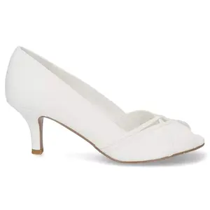 Easy Street Womens Celeste Peep Toe Kitten Pumps Dress Casual Casual Low Heel 1-2" - White