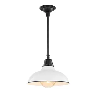 JONATHAN Y Jasper Farmhouse Industrial Indoor/Outdoor Iron LED Pendant; for Living Room, Bedroom, Kitchen, Office