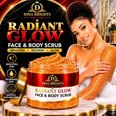 RADIANT GLOW FACE & BODY BRIGHTENING SCRUB – DUAL-ACTION EXFOLIATING GLOW FOR SMOOTH, POLISHED & REVITALIZED-LOOKING SKIN.