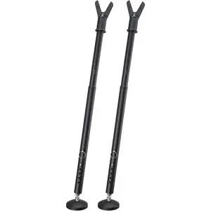 Sliding Door  Bar 2 Pack, 20.5-51.8 Inch Adjustable Door Stoppers  Sliding Glass Door  Bar, Heavy Duty Window/Patio Door  Bars Black