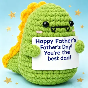 Hand-Crocheted Dinosaur Toy – Cute, Soft, Unique Handmade Father’s Day Gift for Dad, Birthday Gift Idea, Desk or Office Décor, Kids Room or Nursery Decoration, Personalized Dinosaur Plush for Home, Office, or Playroom Fun