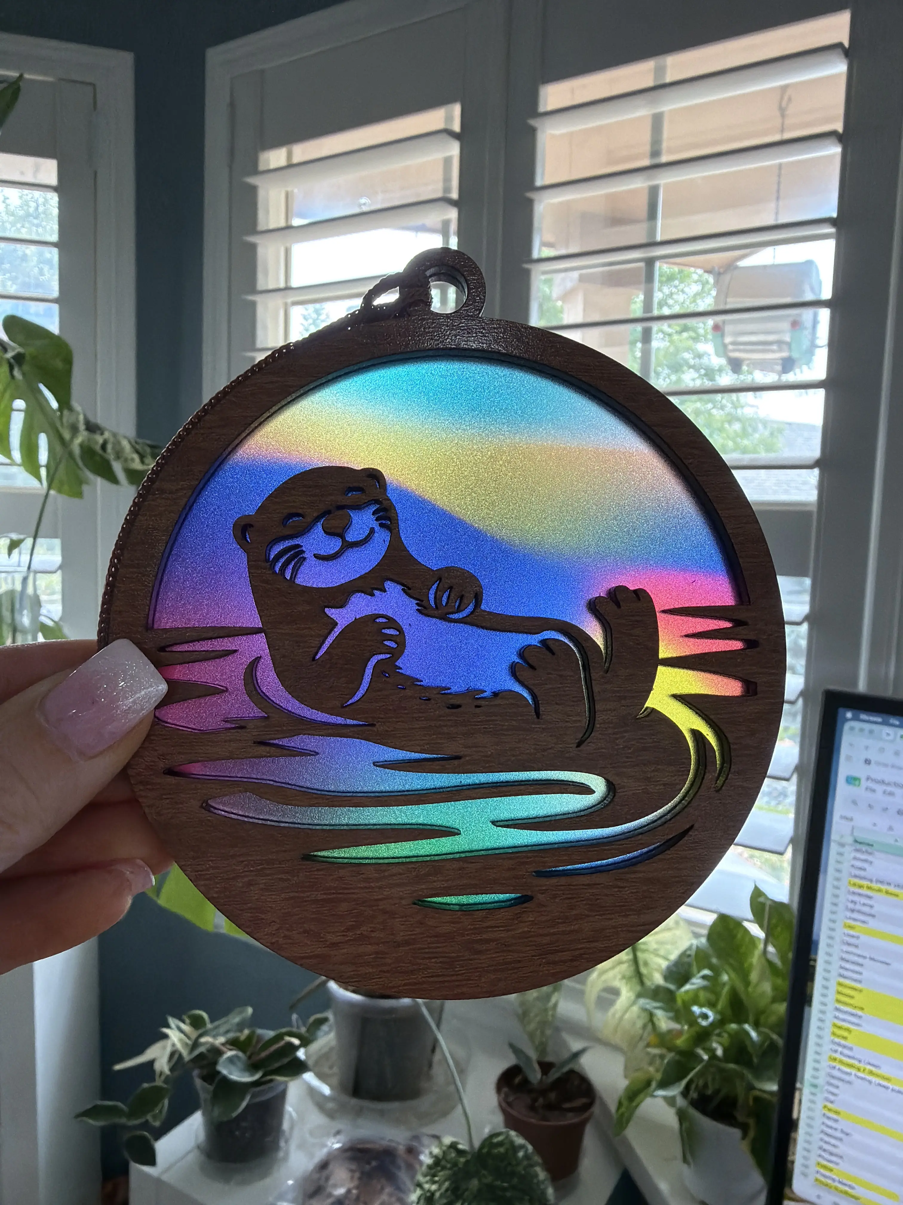 Otter Suncatcher for Sunny Window