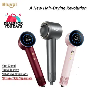 【SummerFinds】Bluvol by Fanttik Travel Hair Dryer, High Speed lonic AquaGlow Tech Blow Dryer with HD Display, Magnetic Concentrator, Brushless Motor - Formely FanttikSolo AURA H10 APEX, Summerhairstyles