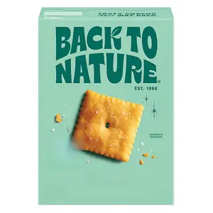 Back to Nature Cheese Flavored Crackers - Non-GMO, Made with Wheat Flour, Vegan, Delicious Snacks, Cheezy Square, 5 Ounce