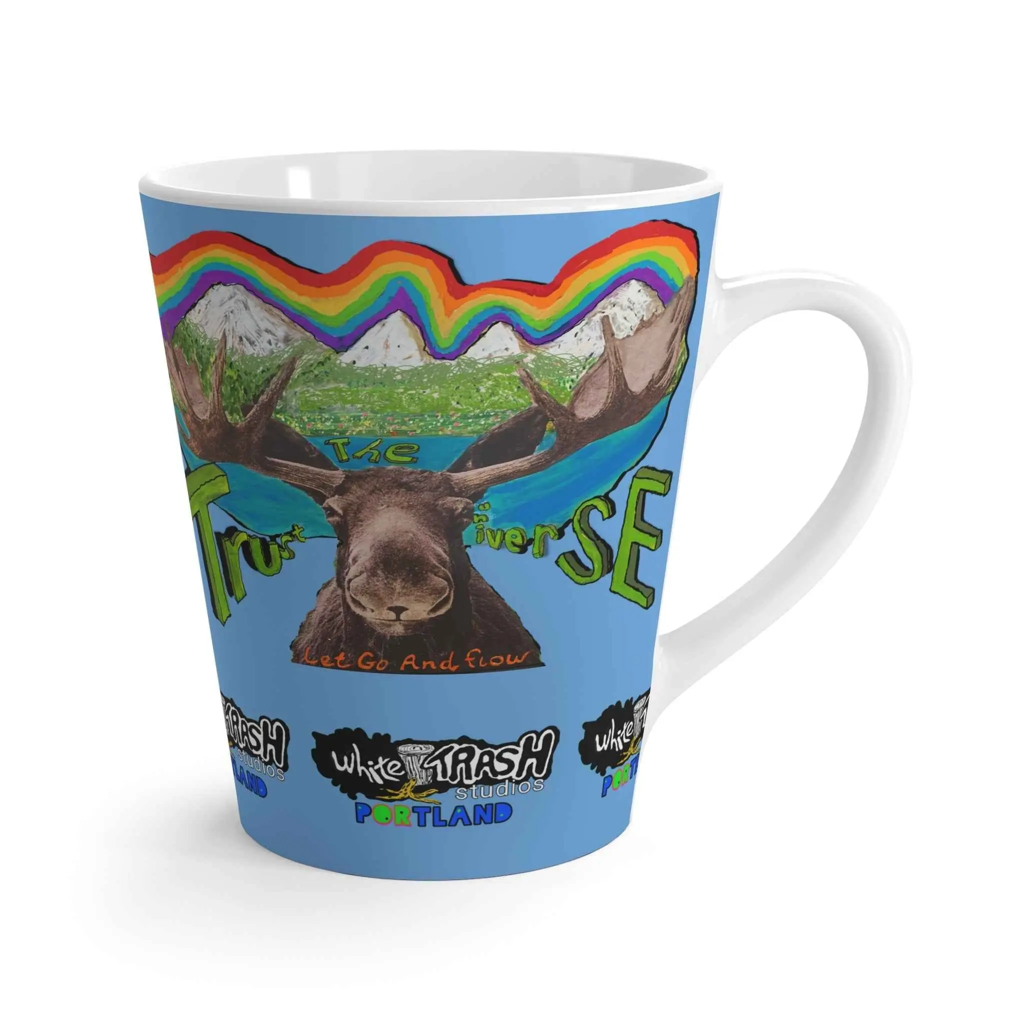 "Trust the Moose" Original Art Ceramic Coffee Mug - Stylish Kitchen Drinkware for Daily Sipping