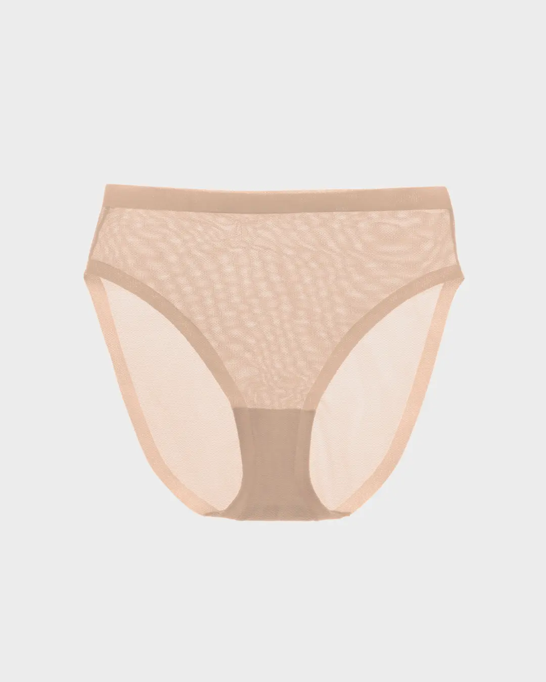 Champagne Seamless Sheer High Cut Highwaisted, Cotton, Panties, Fabric, Seamless Cut, High Waist