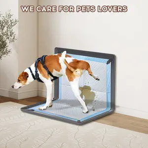 Pet silicone wall urine isolation pad and dog urine changing pad, with aluminum tubes on four sides to fix the wall-urine isolation pad, foldable storage, easy to clean, used to prevent urine leakage and protect the floor