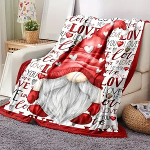 Holiday Gnome Throw Blanket – Christmas, Valentine’s & Patriotic Gnome Print Cozy Travel Blanket – Soft Fleece Gift Blanket for Bedroom, Dorm, or Couch