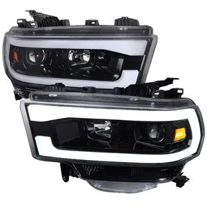 2019-2024 Dodge RAM 2500/3500/4500/5500 LED Tube Projector Headlights (Jet Black Housing/Clear Lens)